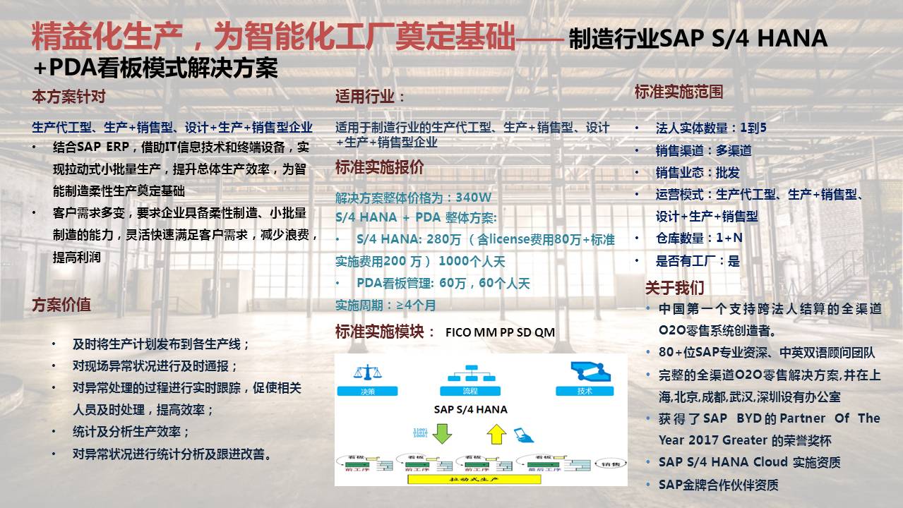 BOS Cloud-SAP S/4HANA智能制造解决方案